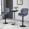 Bar Stool Set of 2 Fabric Adjustable Height Armless Upholstered Counter Chairs with Swivel Seat