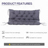 2 Seater Garden Bench Cushion, Soft Thick Outdoor Non-Slip 2 Seater Soft Pad With Backrest for Garden Patio, 52
