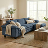 Sectional Sofa, L Shaped Sofa with Deep Seat, Movable Ottoman and Pillow-top Armrests