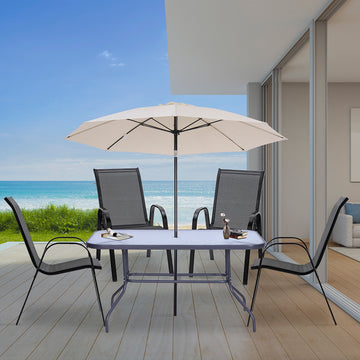 4-Piece Outdoor Dining Chair for Relaxing on Patio Balcony Garden, Comfortable Outdoor Furniture with Armrests, Black