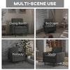 Armchair, Fabric Accent Chair, Modern Living Room Chair with Metal Legs, 2 Side Pockets for Bedroom, Grey
