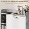 Shoe Cabinet with 2 Flip Drawers, 3 Side Compartments, Adjustable Shelves, 8-12 Pairs for Entryway Hallway, Grey