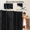 6 Panel Room Divider, 6 Ft Folding Privacy Screen, Portable Freestanding Partition Wall Divider, Black