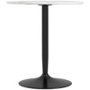 Modern Kitchen Table for 2 People, Round Dining Table with Steel Base for Living Room, Dining Room, White Marble