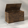 31.5 Inches Storage Chest, Storage Trunk with 2 Safety Hinges for Living Room, Rustic Brown