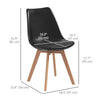 Modern Dining Table Chairs Set of 4, Rubber Wood Kitchen Table Chairs with PU Leather Cushion for Living Room, Bedroom, Black
