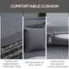 4 Pieces Patio PE Wicker Round Daybed, Outdoor Rattan Garden Lounge Furniture Sets, Grey