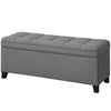 Storage Ottoman Bench, Foot Rest with Safety Hinges, 47 Inches Linen Storage Chest for Living Room, Dark Grey