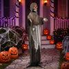5.6 ft Animated Grim Reaper, Life-Size Halloween Animatronic with Moving Hands/Head, Glowing Eyes, Creepy Sound