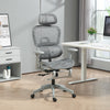 Ergonomic Office Chair with Lumbar Support, Mesh Office Chair with 3D Armrest, 135° Reclining, Adjustable Headrest, Grey