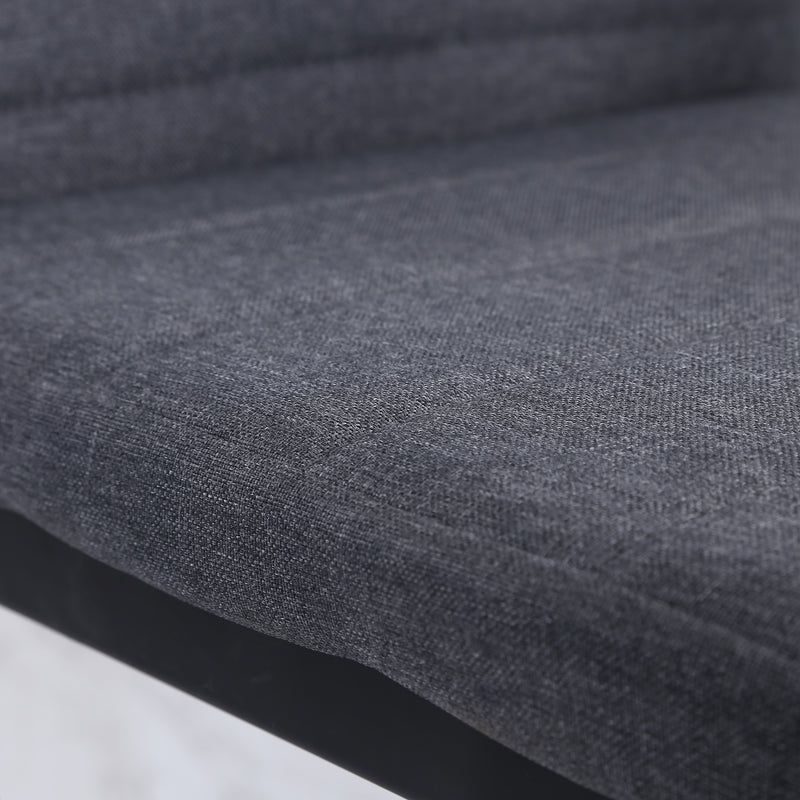Modern Dining Chairs Set of 4, Upholstered Linen Fabric Kitchen Chairs with Channel Tufting and Metal Legs for Living Room, Dining Room, Bedroom, Grey