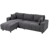 Sectional Couch with Integrated Seat, 3 Seater L-Shaped Sofa with Changeable Chaise, Spring Cushion, Charcoal Grey
