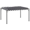 12.8' x 9.7' Outdoor Pergola with Retractable Roof, Aluminium Louvered Pergola Canopy Gazebo for Lawn Garden Patio, Grey