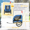 Dog Bike, Trailer Foldable Pet Cart, Bicycle Wagon, Cargo Carrier Attachment for Travelling w/ Safety Anchor, Blue