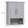Bathroom Wall Cabinet, Medicine Cabinet, Toilet Storage Cabinet with Shelf for Living Room and Entryway, Grey