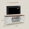 TV Stand for TVs up to 55 Inch, Entertainment Center with 2 Open Shelves, 2 Cabinets, Thick Top, White and Brown