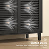 Shoe Cabinet with Adjustable Shelves Shoe Storage Cabinet with 2 Doors for Entryway Hallway Black