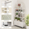 4-Tier Arched Shelving Unit with Cabinet, Bookshelf for Living Room, Office, 31.5