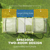6 Person Camping Tent with Porch, Large Family Tent with 2 Bedroom and Living Room, Light Green