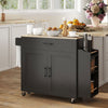 Kitchen Island with Storage, Rolling Kitchen Cart with Foldable Drop Leaf, Power Outlet and USB Ports