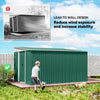 11' x 9' Steel Garden Storage Shed, Outdoor Metal Tool House with Double Sliding Doors & 2 Air Vents, Green