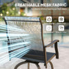 Outdoor Bar Stools Set of 2, Swivel Bar Height Chairs with High Back, Curved Armrests and Steel Frame for Balcony