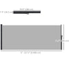 13' x 6' Retractable Side Awning, Outdoor Privacy Screen for Garden, Hot Tub, Balcony, Terrace, Pool, Light Grey