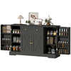 Sideboard Buffet Cabinet, Farmhouse Coffee Bar Cabinet with Door Shelves, Adjustable Shelves, Drawer, Barn Doors