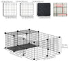 Small Animal Cage with 16 Panels, Portable Metal Wire Pet Fence with Door, Non-slip Feet for Bunny Guinea Pig