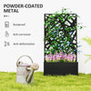 Raised Garden Bed with Trellis, Freestanding/Wall Mounted Metal Garden Box with Privacy Panel, Irregular Line Cut-Outs