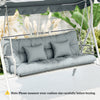 4-Piece Back and Seat Cushion Pillows Replacement and Pillows, Patio Chair Cushions Set with Ties, Light Grey