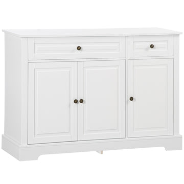 Modern Sideboard Cabinet, Buffet Cabinet with 2 Drawers and Adjustable Shelves, Buffets Tables for Dining Room, White