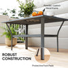 Outdoor Side Table with Slatted Tabletop, Metal Patio Coffee Table for Garden, Balcony, Dark Grey