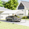 10'x20' Carport Heavy Duty Galvanized Car Canopy with Included Anchor Kit, 3 Reinforced Steel Cables