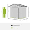 7' x 4' x 6' Garden Storage Shed Outdoor Patio Metal Tool Storage House w/ Foundation Kit and Double Doors
