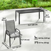 Outdoor Dining Sets for 8 with Stackable Chairs, Patio Dining Set with Glass Top Table for Garden, Patio, Backyard, Light Grey