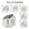 Large Plastic Dog House Outdoor Indoor, Water Resistant Puppy Shelter with Base Support, 34.6