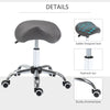 Adjustable Hydraulic Rolling Salon Stool Swivel Saddle Chair Spa Beauty Seat PU Leather, Grey
