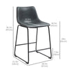 Counter Height Bar Stools Set of 2, Vintage PU Leather Bar Chairs, Kitchen Stool with Footrest, Black
