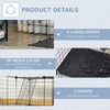 39 Pcs Small Animal Cage Bunny Hutch Portable Metal Wire with Ramps for Kitten Chinchilla, Black