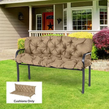 Porch Swing Cushion Garden Bench Cushion with Backrest, Non-Slip 3-Seater Soft Pad, 59.1