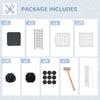 39 Pcs Small Animal Cage Bunny Hutch Portable Metal Wire with Ramps for Kitten Chinchilla, Black