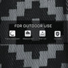 Reversible Outdoor Rug Waterproof Plastic Straw RV Rug with Carry Bag, 8' x 10', Black and Grey Geometric