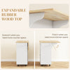 Kitchen Island with Power Outlet and Drop Leaf, Rolling Kitchen Cart with 2 Drawers and Adjustable Shelves