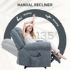 Manual Recliner Chair with Vibration Massage, Side Pockets, Microfibre Reclining Chair for Living Room, Blue-Grey
