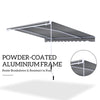 10x8ft Patio Awning Manual Retractable Sun Shade Aluminum Frame