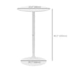 High Top Bar Table, Modern Round Dining Table with Painted Top and Steel Base, Bistro Table for 2 People, White
