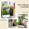 Galvanized Raised Garden Bed Planter Box with Trellis for Climbing Plants, Vegetable, Vines, 35