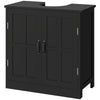 edestal Under Sink Cabinet, Bathroom Vanity Cabinet Storage with Double Doors and Adjustable Shelf, Black
