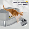 Stainless Steel Litter Box, XL High Sided Cat Litter Box with Scoop, Anti Leakage & Easy to Clean, 24